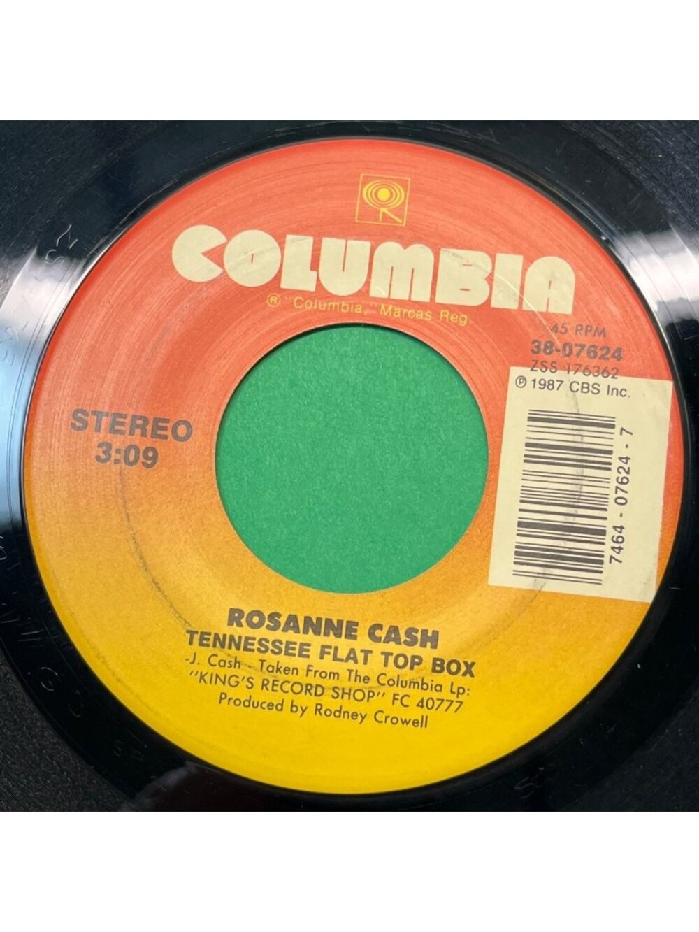 Rosanne Cash Tennessee Flat Top Box / Why Dont You Quit 45 Vinyl 1980s Country